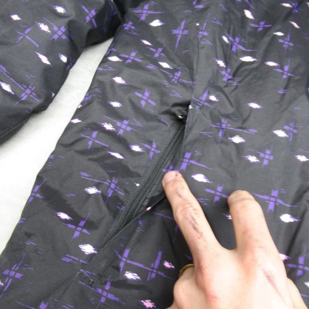 Columbia‎ Jacket Girls Large 14/16 Black Geometric Insulated Waterproof Hooded